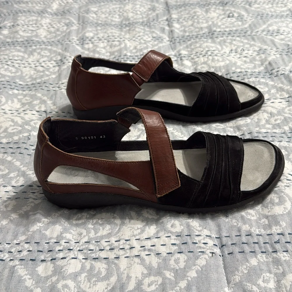 Naot Black and Brown Sandals with Cushioned Footbed - Picture 3 of 7